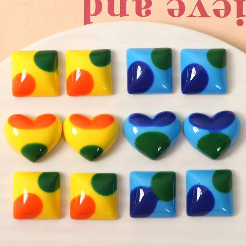 

5 шт. в гонконгском стиле ретро цвет волна точка плоская задняя сторона искусственная Смола ювелирные изделия своими руками аксессуары для ...