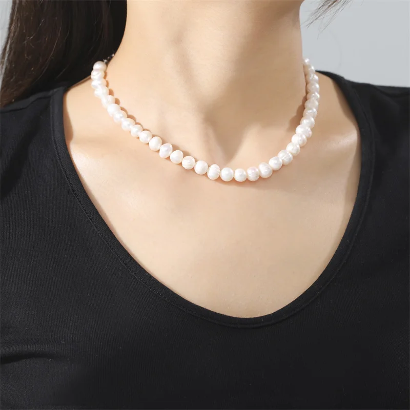 

Pearls Beads Necklaces for Women Vintage Trendy Woman's Necklace Clavicle Choker Collar Pearl Necklaces Wedding Jewelry Gift