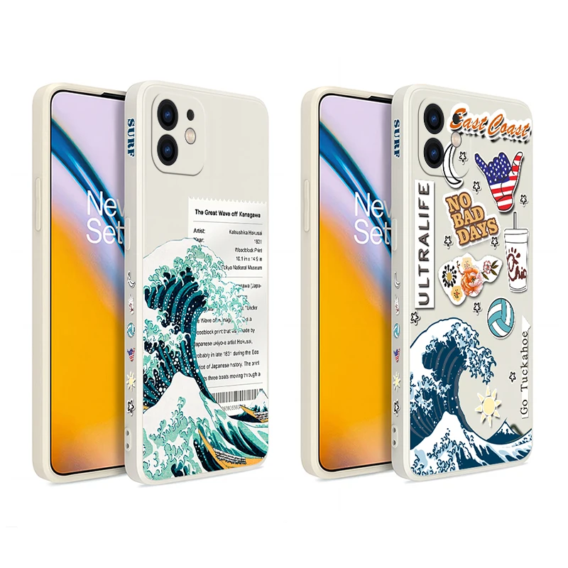 

The Great Wave Off Kanagawa Phone Case For iPhone 14 13 12 11 Pro Max Mini X XR XSMAX SE20 8 7 Plus 6 6SPlus Silicone Cover