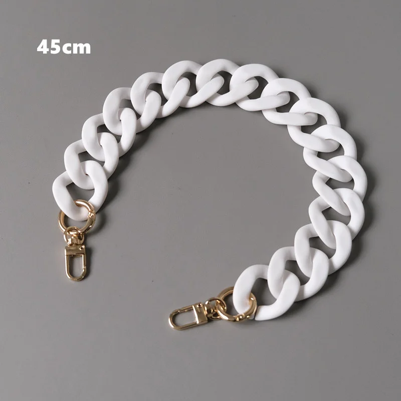 

Woman New Fashion Handbag Accessory Chain Black White Green Resin Chain Luxury Frosted Strap Women Clutch Shoulder Purse Chain