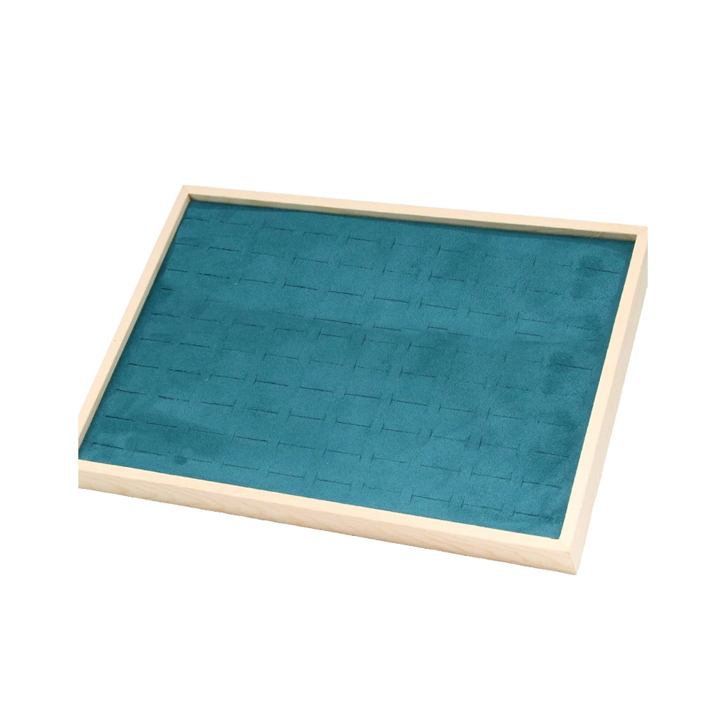 

Velour Jewelry Tray Ring Bracelet Stand Glasses Necklace Multi Grids Organizer Bangle Holder for Table Counter
