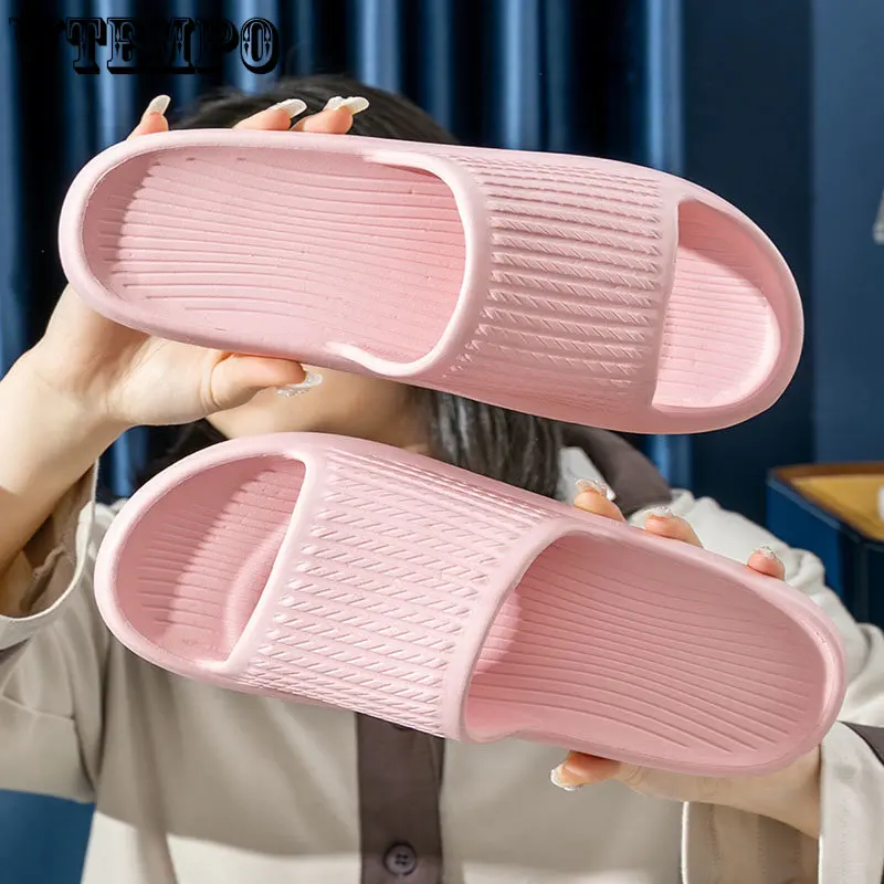 WTEMPO Slippers Non-Slip Flip Flops Sandals Plus Size Soft EVA Indoor Slides Home Thick Platform Bathroom Shoes Dropshipping