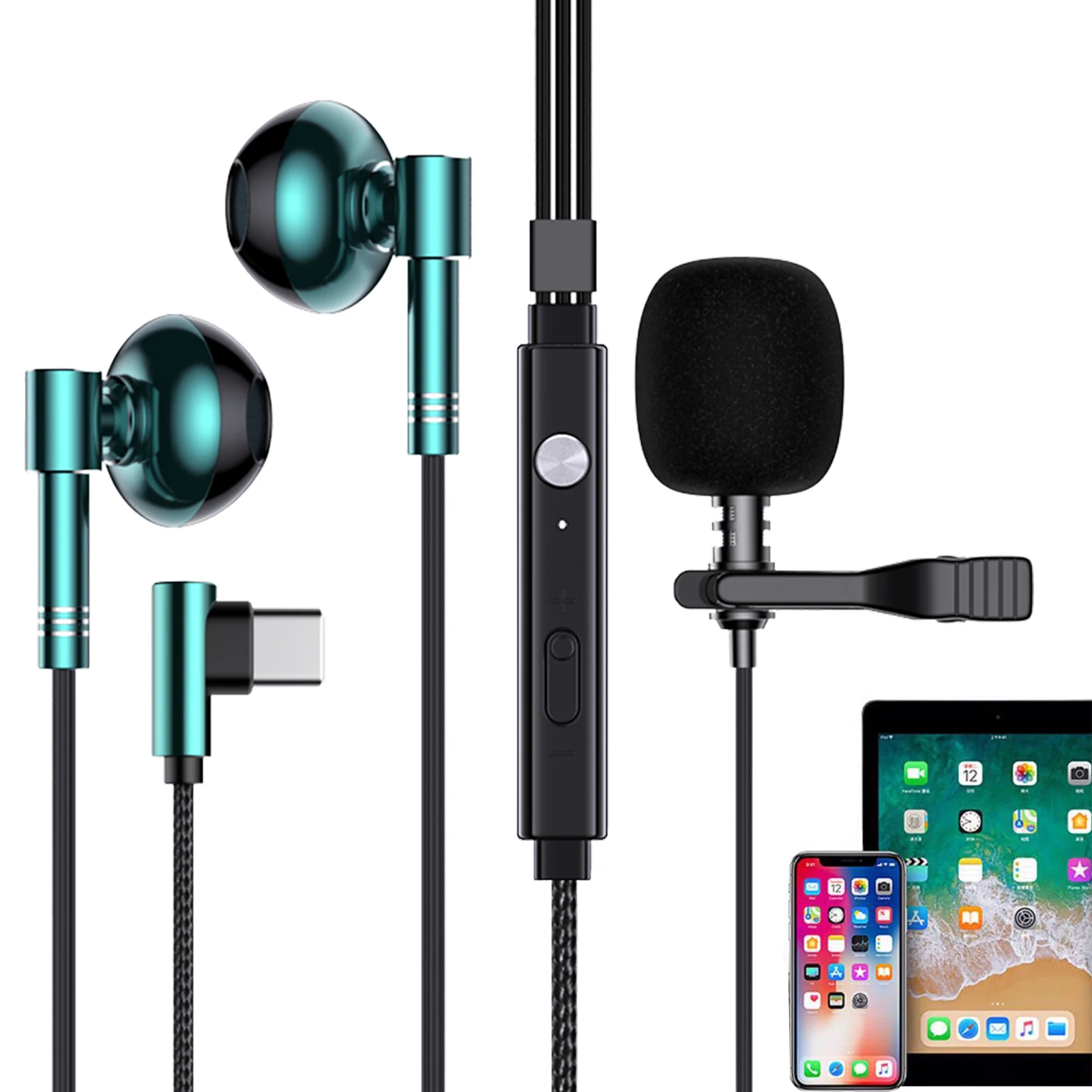 

Lavalier Headset Mic Headworn Earset Over Ear Mic For Wired System Bodypack Transmitter TYP-C C81 Headphone Ideal For Lectures