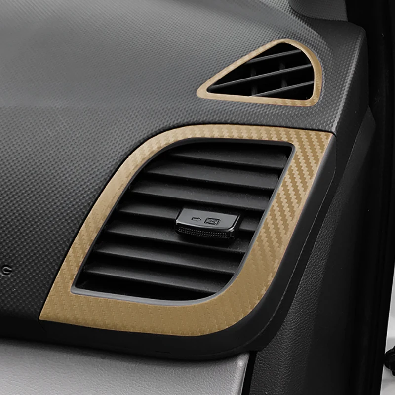 

Air Condition Outlet Panel Carbon Fiber Protection Film Stickers Cover Decals Car Styling For Hyundai Solaris Verna Accessories