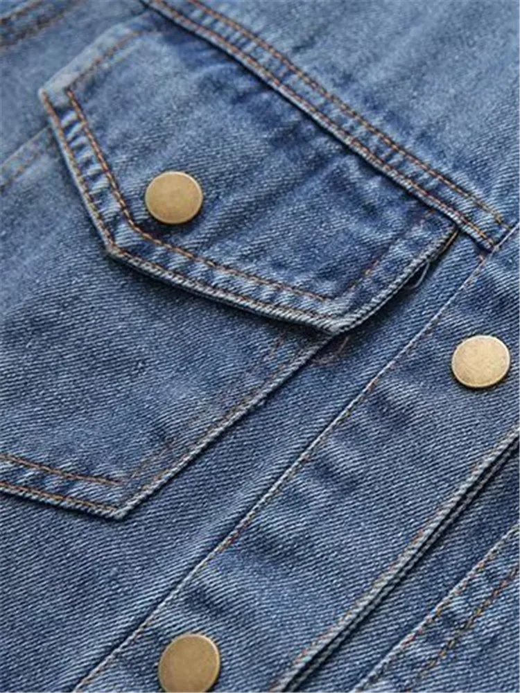 Женская одежда джинсовая куртка на весну и осень Джинсовая безрукавка без