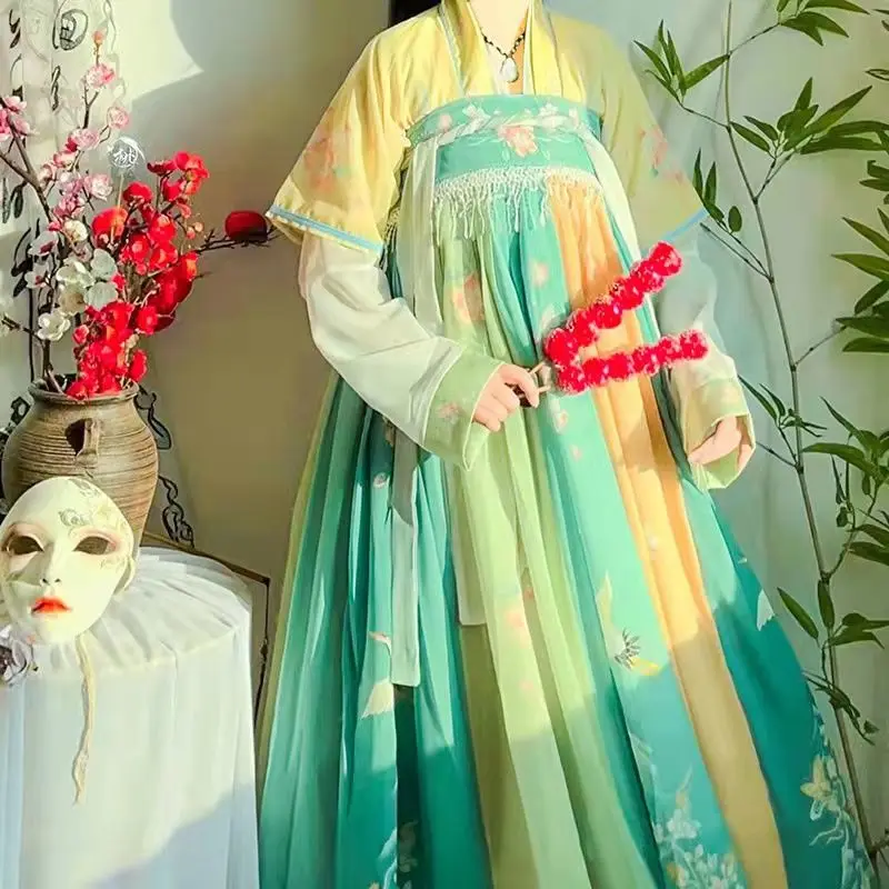 Китайское платье Hanfu Yongyexinghe LingMiaoMiao yushuxin Женский костюм с вышивкой и принтом Ru