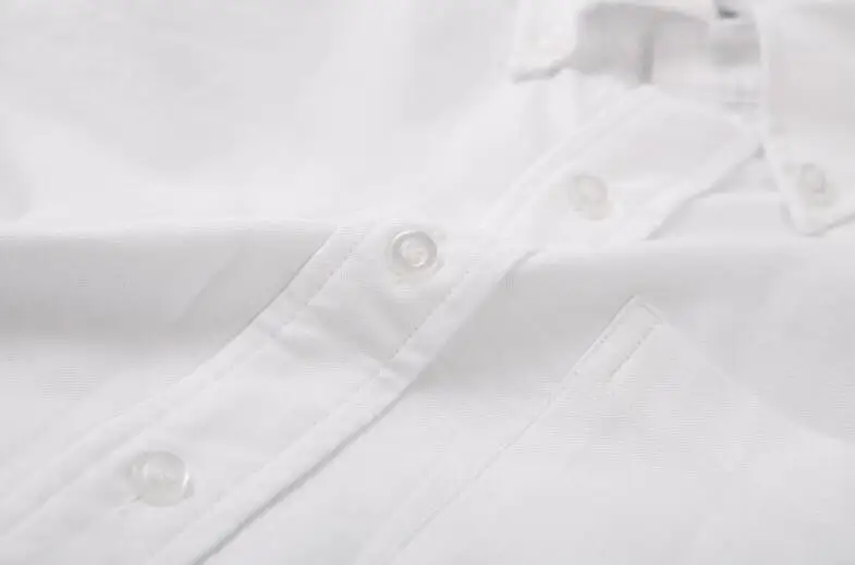 Casual Shirt Man Multicolor Sleeve New Shirts Men Slim White Casual Shirt Turn Down Collar Oxford Solid Men's Clothing