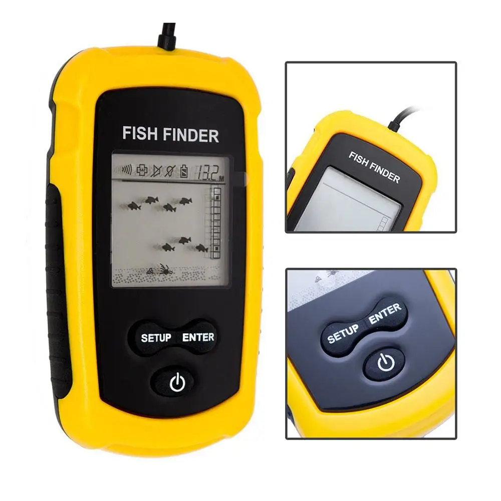 

эхолот для рыбалки Portable Fish Finder 100m Sonar Sensor Alarm Transducer Fishfinder Transducer Lake Sea Fishing Accessories