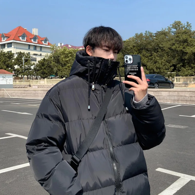 Winter Jacket Men Warm Fashion Thickened Hooded Down Jacket Men Streetwear Korean Loose Thick Short Coat Mens Parker Clothes