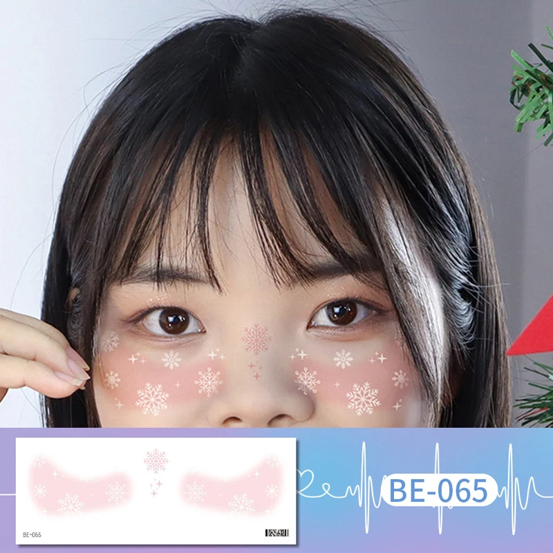 Водостойкая наклейка с надписью Love Heart лицевая тату радуга снежинка зимняя для