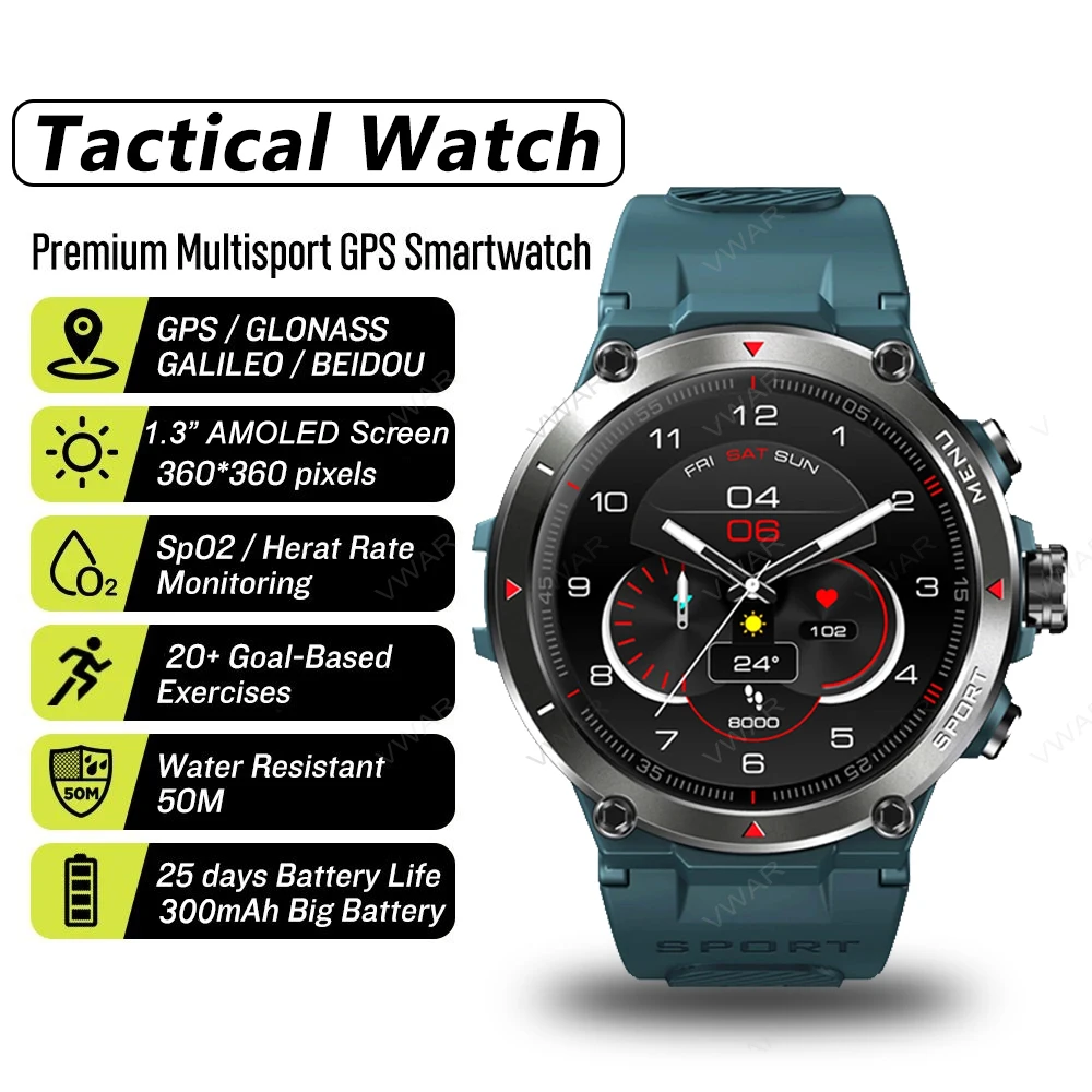 

Оригинальные Смарт-часы Vwar Stratos 2 с GPS, спортивные Смарт-часы с AMOLED экраном, насыщенным кислородом, водонепроницаемость 50 м, для Xiaomi, Samsung, iPhone