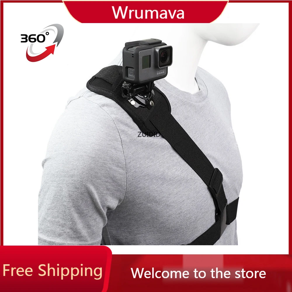 

Go pro Accessories 360° shoulder Strap Mount Harness for Gopro Hero 11 10 9 8 7 6 5 4 SJ4000 for Xiaomi Yi Camera Chest Harness