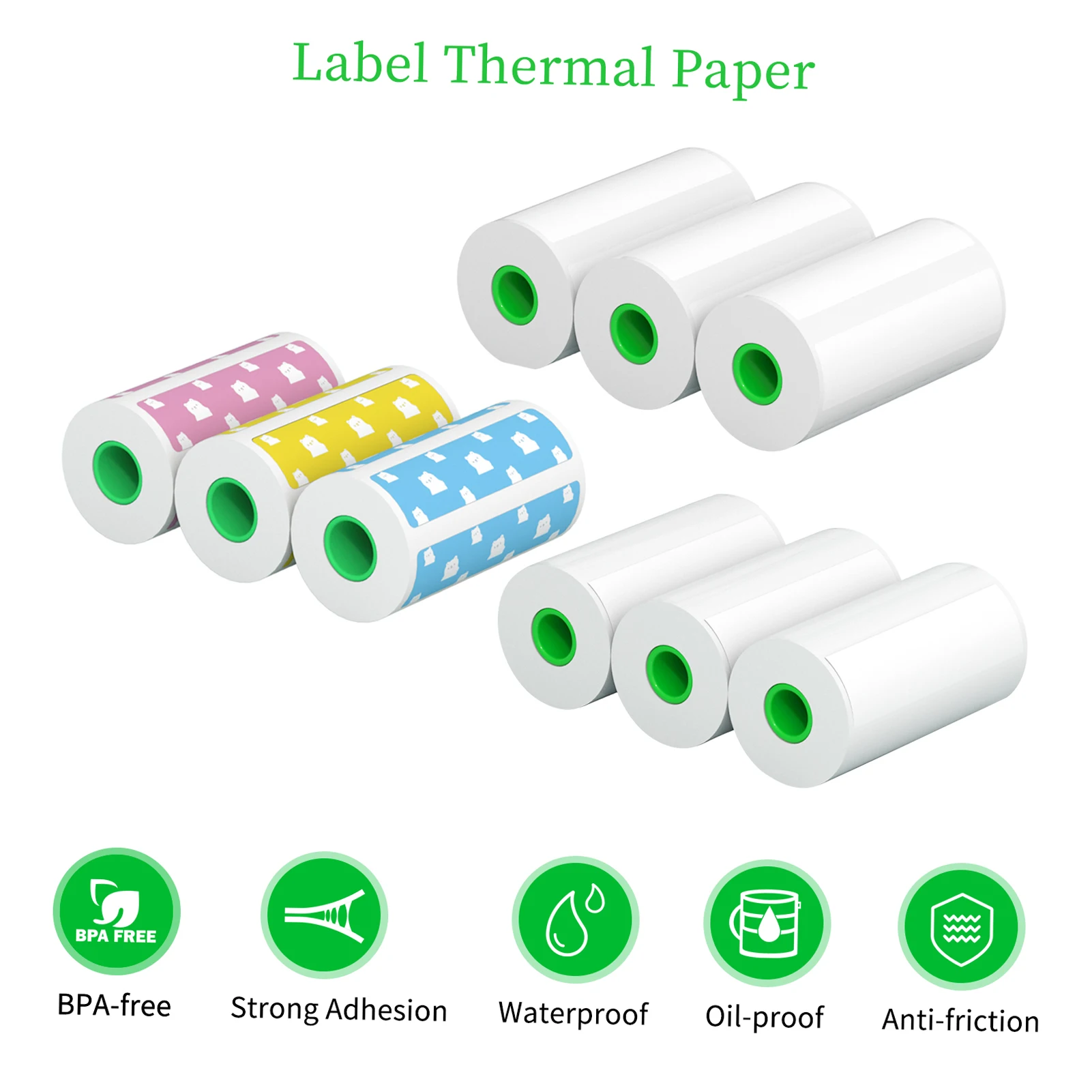 

PeriPage 3 Rolls Label Thermal Paper Sticker Self-Adhesive Printable Paper Roll Label Paper Clear Printing for PeriPage Printer