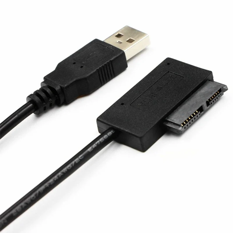 Фото USB-адаптер для ПК 6P + 7P CD DVD Rom SATA в USB 2.0 Конвертер Slimline Sata 13-контактный кабель для ПК, ноутбука, ноутбука №3