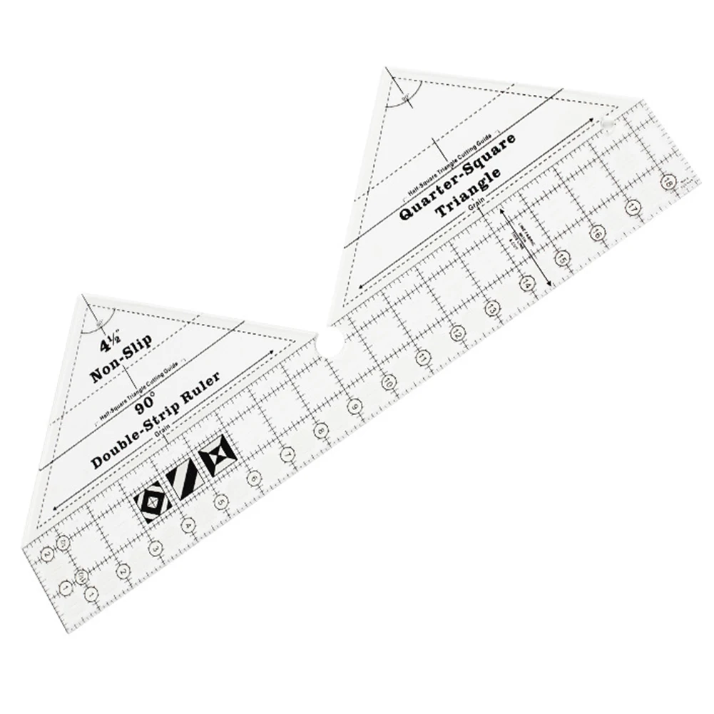 Треугольная линейка 90 градусов двойная полоса для резки ткани домашнего шитья