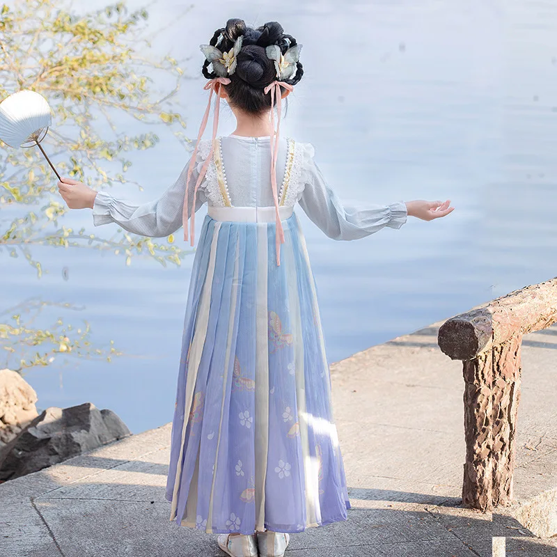 YF01 детское весеннее платье для девочек Hanfu в китайском стиле новинка 2024 супер