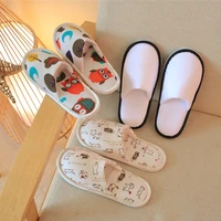 children hotel travel disposable owl slippers party sanitary home guest use fluffy closed toe boys girls disposable slippers