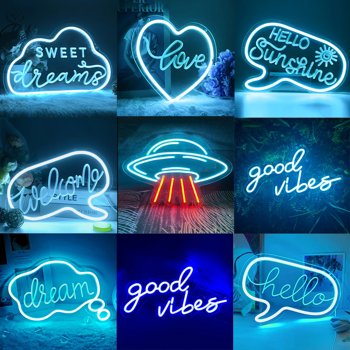 

Неоновые светодиодные светильники с надписью Love Goodvibes, неоновые светильники Hello приветствуются неоновые знаки для комнаты, домашний декор, настенные светильники, ночники