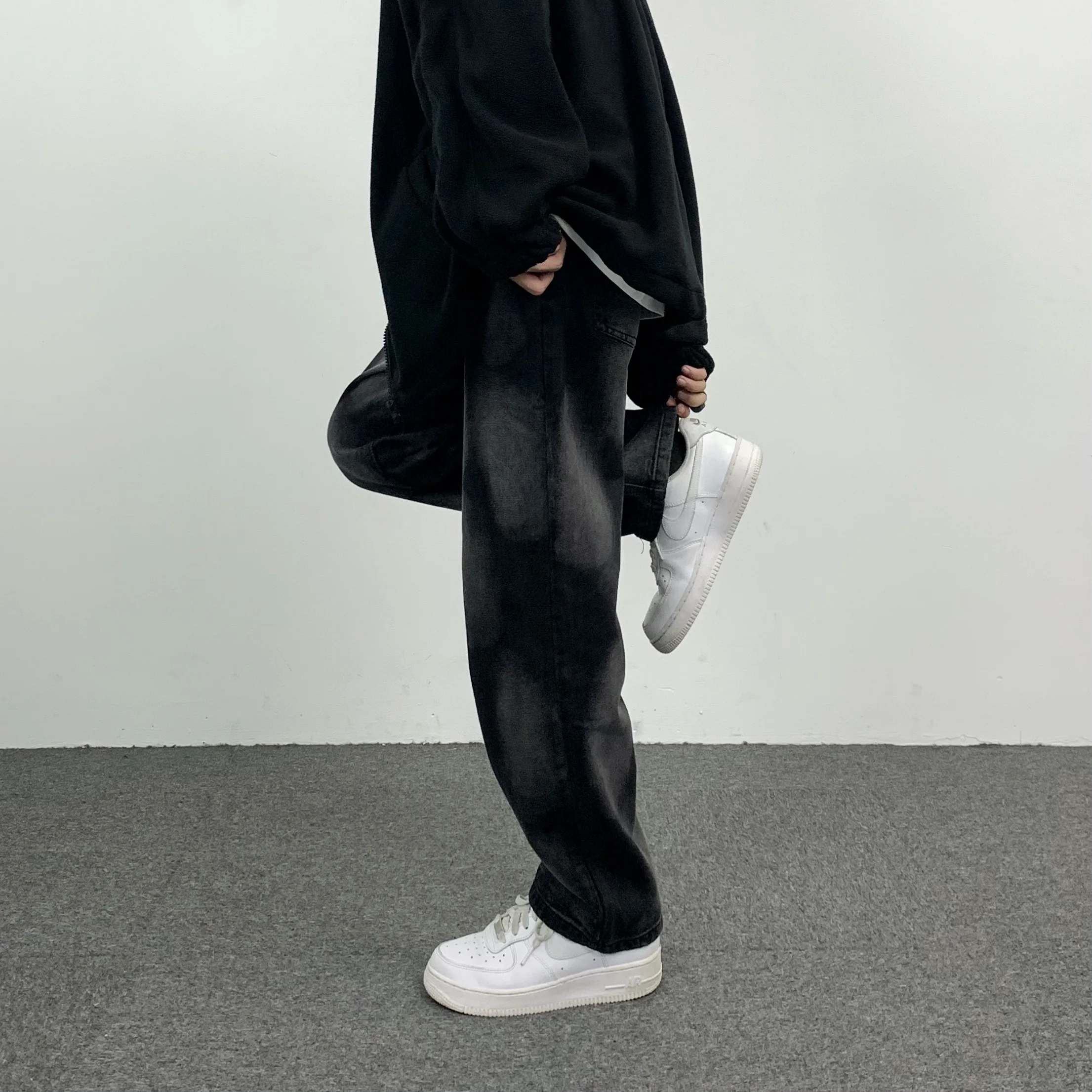 Men's Jeans Hip Hop High Street Tie Dye Gradient Straight Fit Jeans Unisex Denim Trousers Y2k Pants Wide Leg Pants Women's Pants