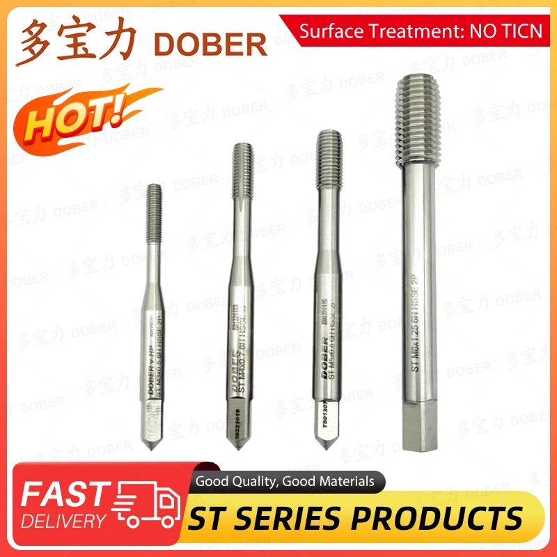 

DOBER HSS ST Screw Thread Insert Spiral Flute Tap M2 M2.5 M3 M4 M5 M6 M8 M10 M12 Machine STI Spiral Taps X0.4 X0.5 X0.7 NO TICN