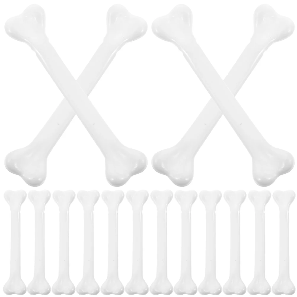 

24 Pcs Halloween Toys Plastic Bones Desktop Mini Small Human Props White Fake Decor