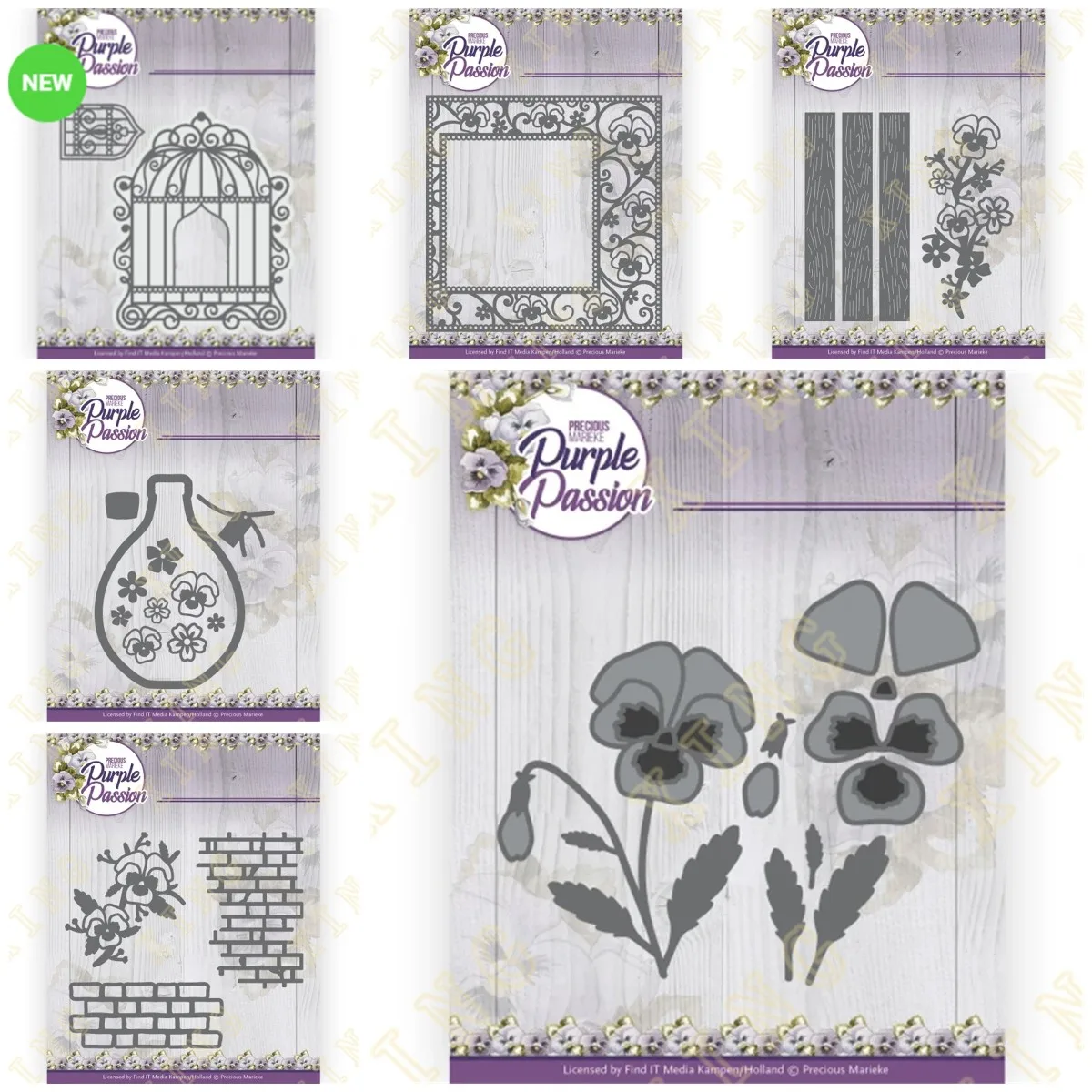 

Vase with Pansies Passion Square Metal Cutting Dies Diy Scrapbook Paper Diary Decoration Card Handmade Embossing New Product Hot