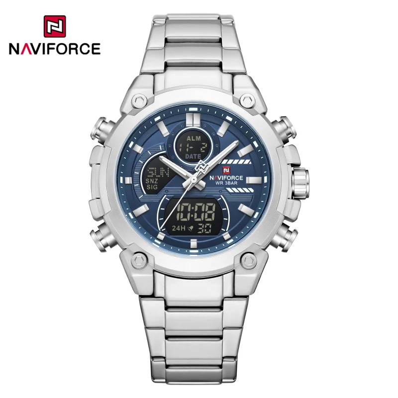 Фото NAVIFORCE 2026, оригинальные новые наручные часы для мужчин, водонепроницаемые цифровые модные часы, мужские часы Relogio Masculino, бесплатная доставка №2