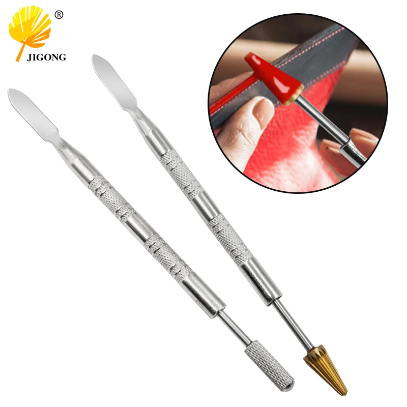 Leather Dual Head Edge Oil Gluing Dye Pen Applicator Speedy Paint Roller Tool for Leather Craft Tools Double