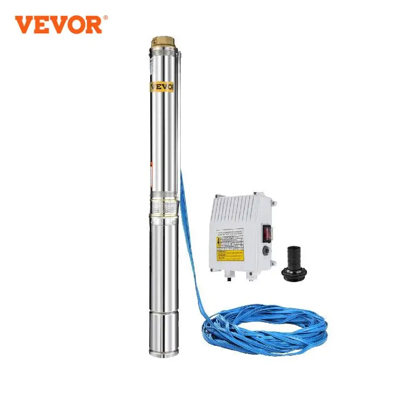 

VEVOR 1.5HP 240V Deep Well Pump 1100W Submersible Pump 335ft Head 24GPM Stainless Steel Borehole Water Pump Industrial Home Use