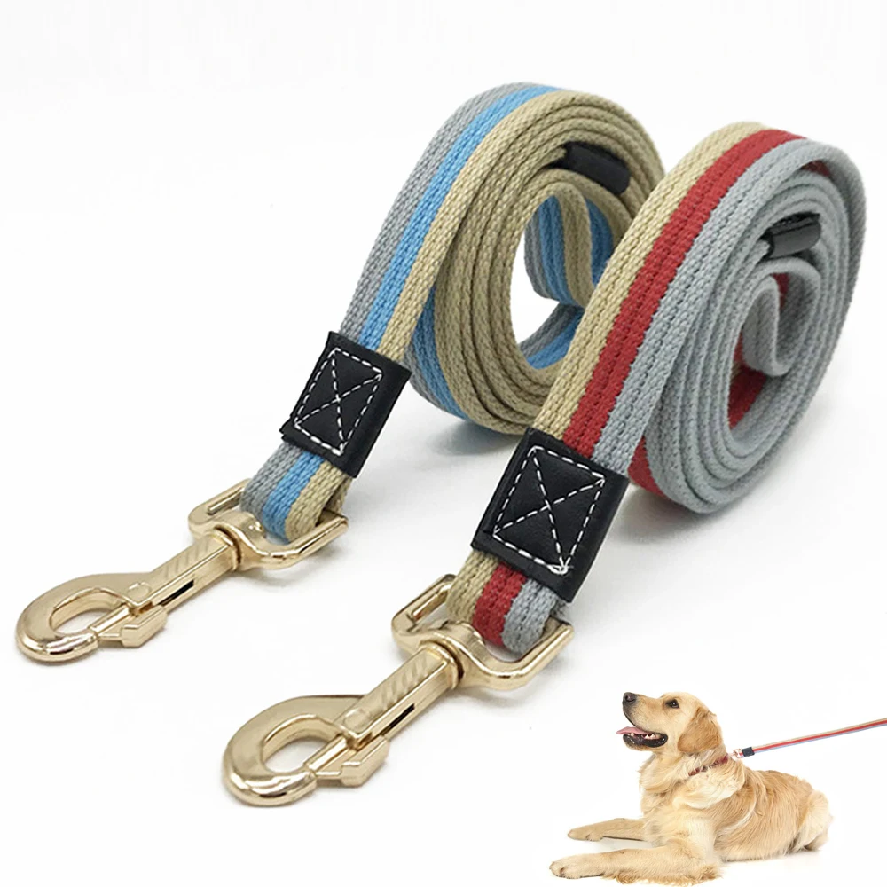 

Pet Dog Leash Canvas Classic Stripe Walking Training Dog Lead Long Traction Rope Cute Puppy Leash For Small Medium Large Dogs