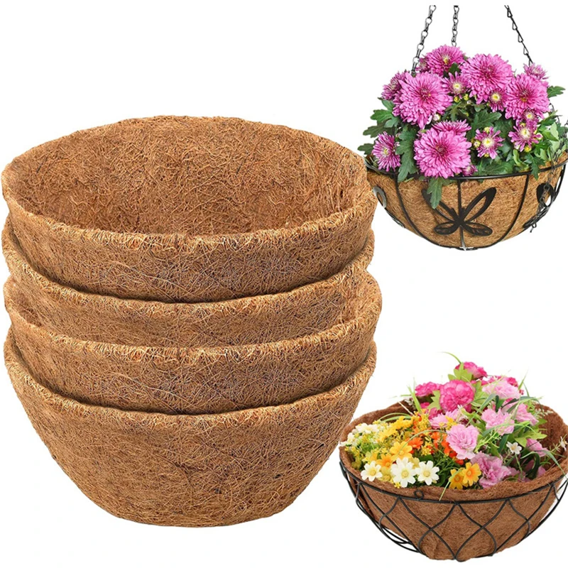 

4PCS Coconut Palm Cushion For Plastic Flower Pot Square Gardening Mix Soil Lock Design Mat Flower Pot Plant Change Cushion New