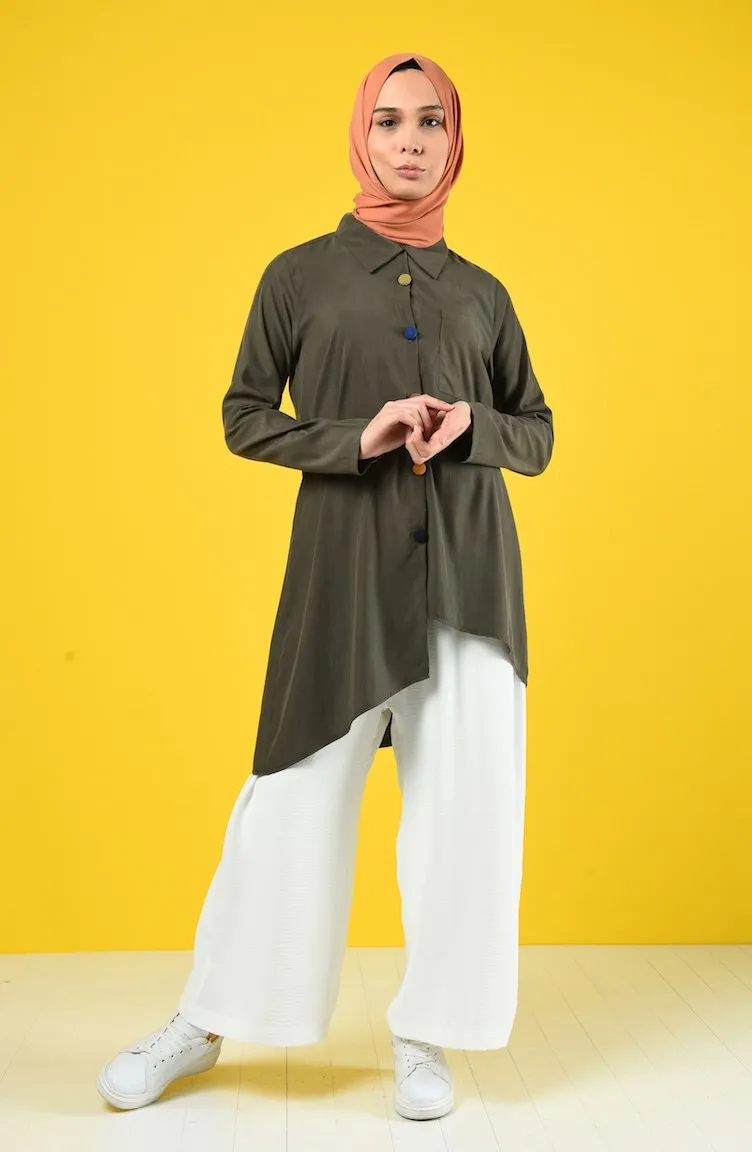 

New Fashion Muslim Colorful Buttoned Asymmetrical Tunic Dress Women Ramadan Evening Dress Hijab Made Africa Dubai Turkey Turkish