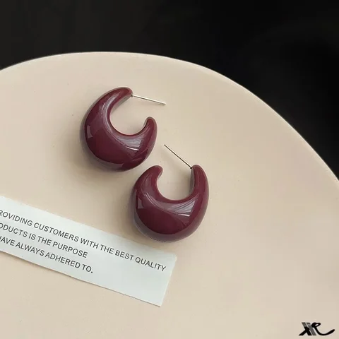 Красные серьги-гвоздики из цинкового сплава