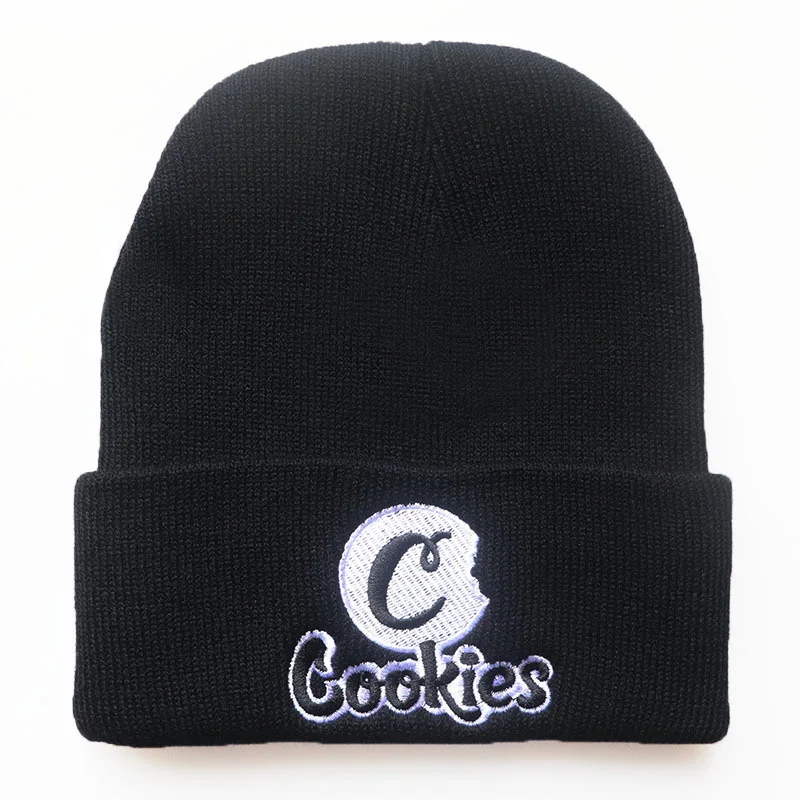 

Cookies New Letter Embroidery Knitted Hat Pullover Warm Cold Hat for Men And Women Autumn And Winter Cold Hat for Students