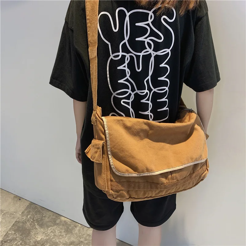 

Новинка 2022, весенняя и осенняя вместительная Холщовая Сумка на плечо, однотонная Мягкая джинсовая сумка для отдыха или путешествий для женщ...