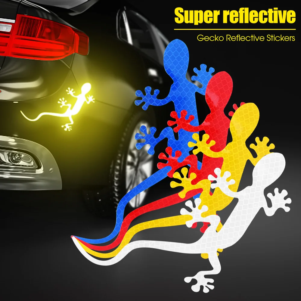 

Car Reflective Stickers Night Driving Warning Signs Gecko Shape Car Stickers Car Body Appearance Decals Reflective Stickers