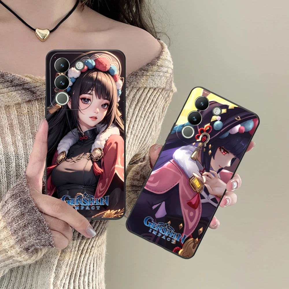Genshin Impact YunJin мобильный телефон чехол для VIVO Y95 Y93 Y31 Y20 V19 V17 V15 Pro X60 NEX черный мягкий