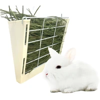 less wasted small pet rabbit hay feeder hanging grass bowl holder box for guinea pig chinchilla hamster rat feed dispenser lapin