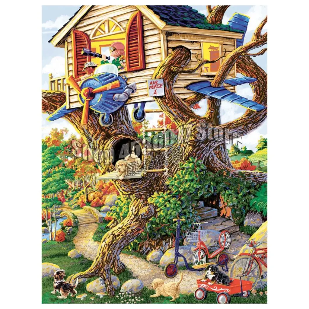 

Алмазная мозаика для мальчиков Treehouse, полноразмерный домашний декор, алмазная вышивка 5D, «сделай сам», вышивка крестиком для детей
