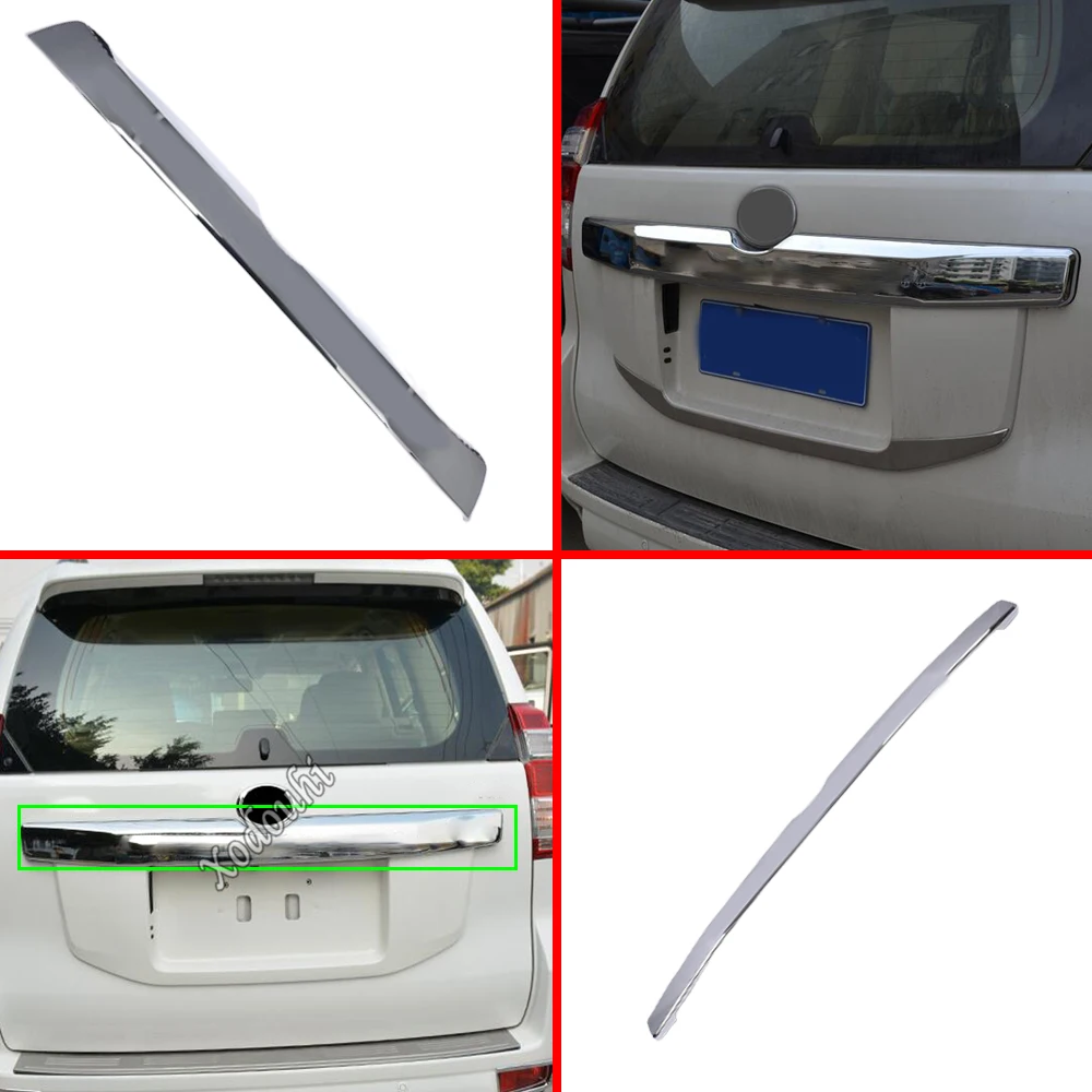 

Автомобильная ABS-палка, задняя дверь, лицензия, задняя дверь, бампер для Toyota Prado FJ150, 2014, 2015, 2016, 2017, 2018, 2019, рамка, пластина, отделка багажника