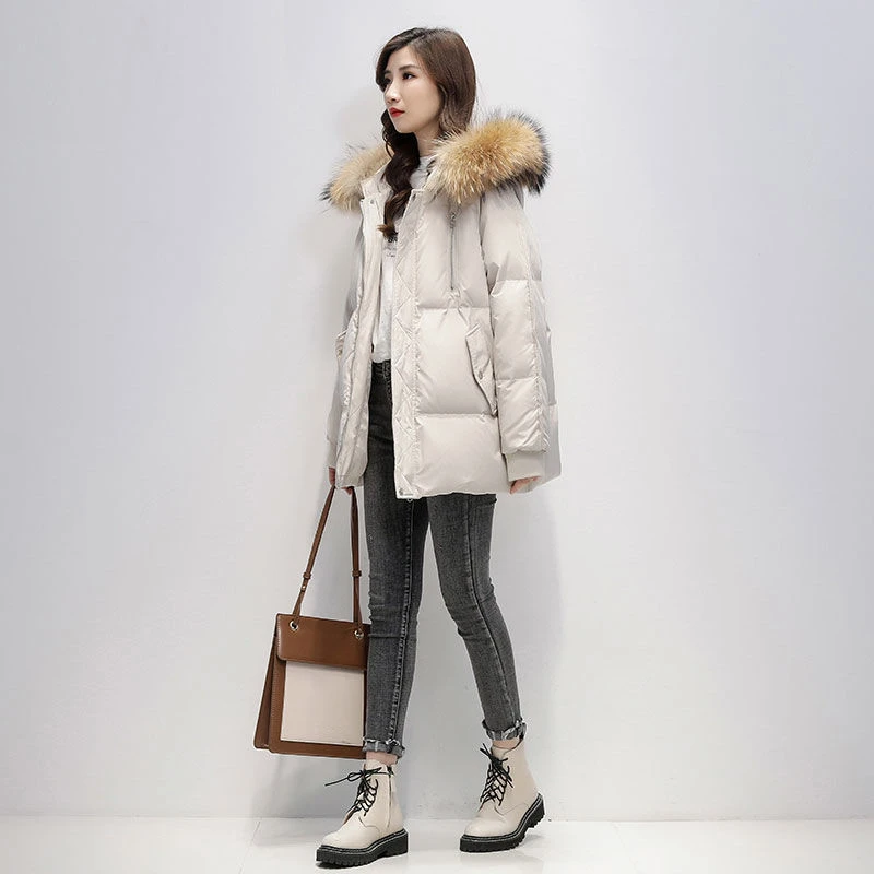 Winter Warm Down Padded Coat Women 2022 New Korean Version Loose Mid-Length Zipper Jacket Female With Hood Thick Winter Outwear