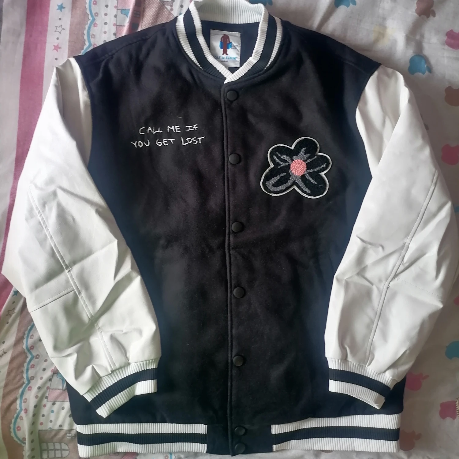 

New Luxury Men Black golf Le Fleur Tyler The Creator Pu Leather Varsity Coats & Jackets / Bomber Coats Cotton Warm Winter M2