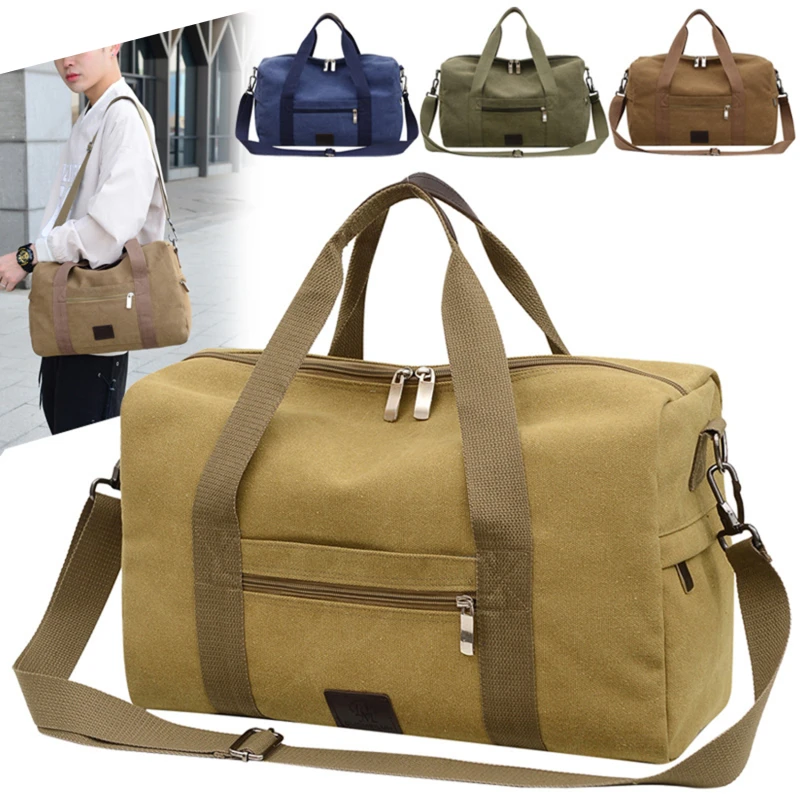 

Men's Fashion Leisure Travel Portable Duffel Bags Canvas Travel Tote Cross Body Classic Handbag Men Messenge