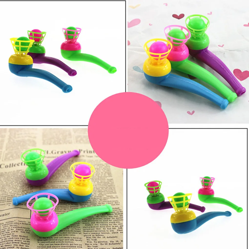 

1/2/5PCS/Set Children Toys sports Games Blow Pipe & Balls Kid Blow Blowing Gift Plastic Pipe Balls Toy for girls Color Random