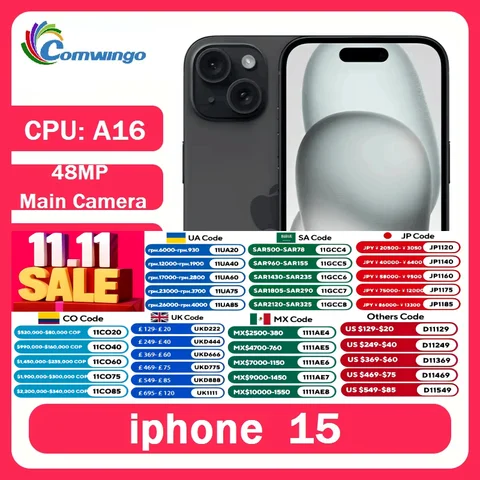 Смартфон Apple iPhone 15, 6/128ГБ, 6/256ГБ, global, Б/у