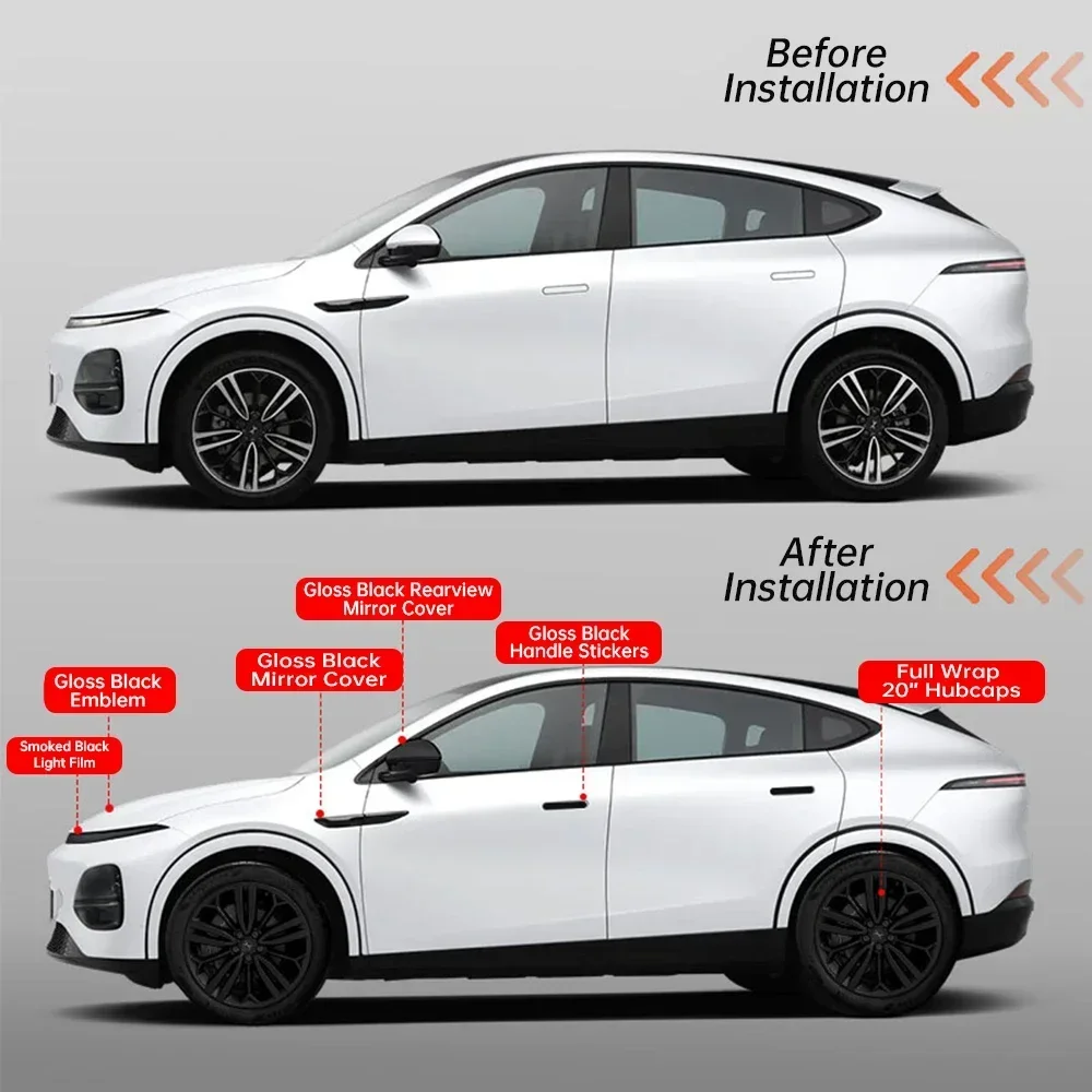 Для Xpeng G6 2023 2024 Xiaopeng черный значок передний и задний черненые аксессуары для