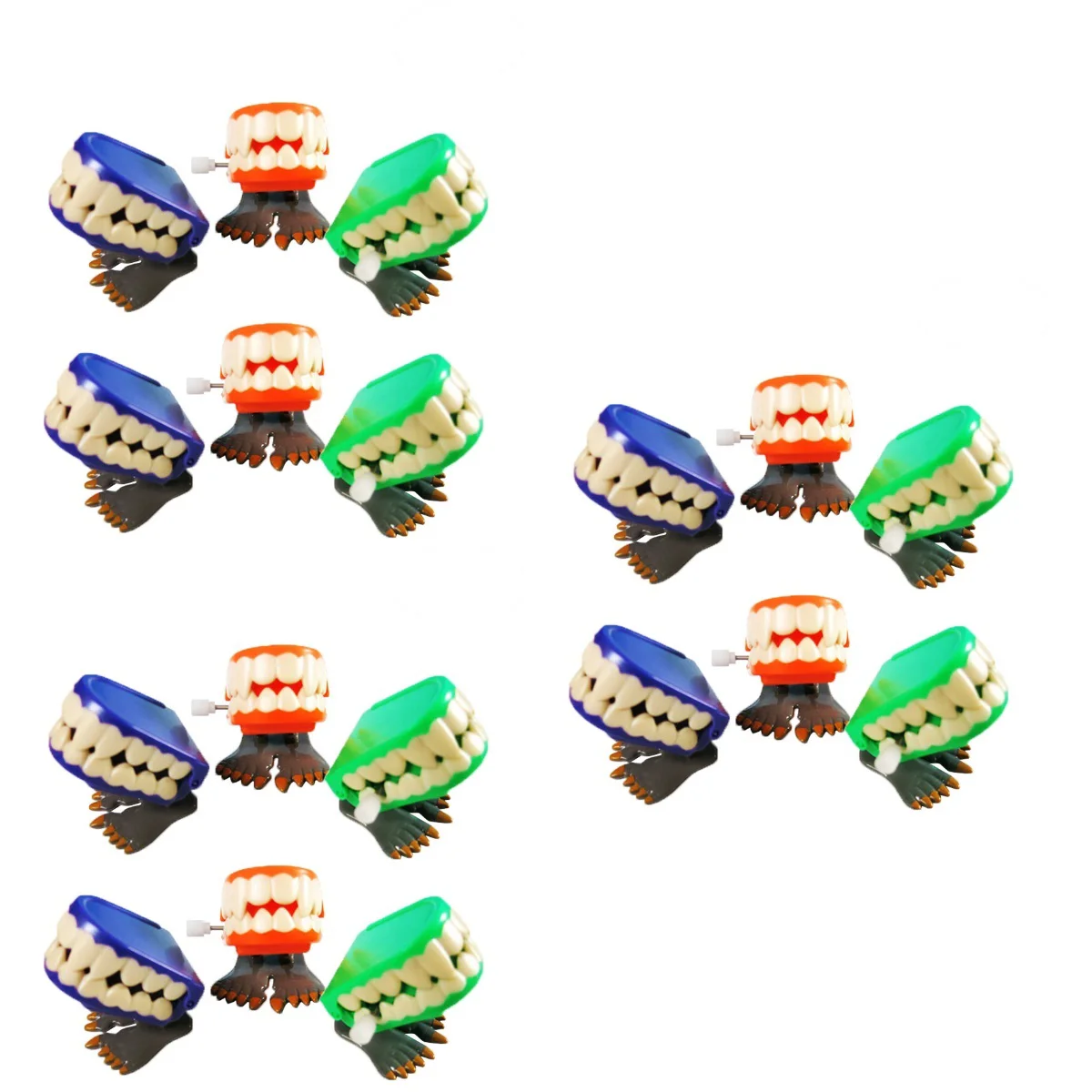 

18 PCS Novelty Funny Vibrating Wind Walking Wind Teeth with Feet (Random Color)