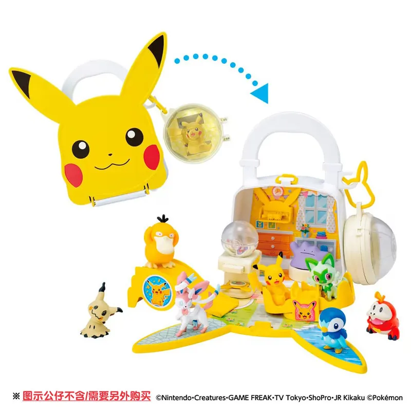 Фото НОВИНКА В НАЛИЧИИ: Игровой набор Pokémon Pokepeace House Carry Case – портативный игровой домик в виде сумки с фигурками и аксессуарами, коллекционная игрушка №5