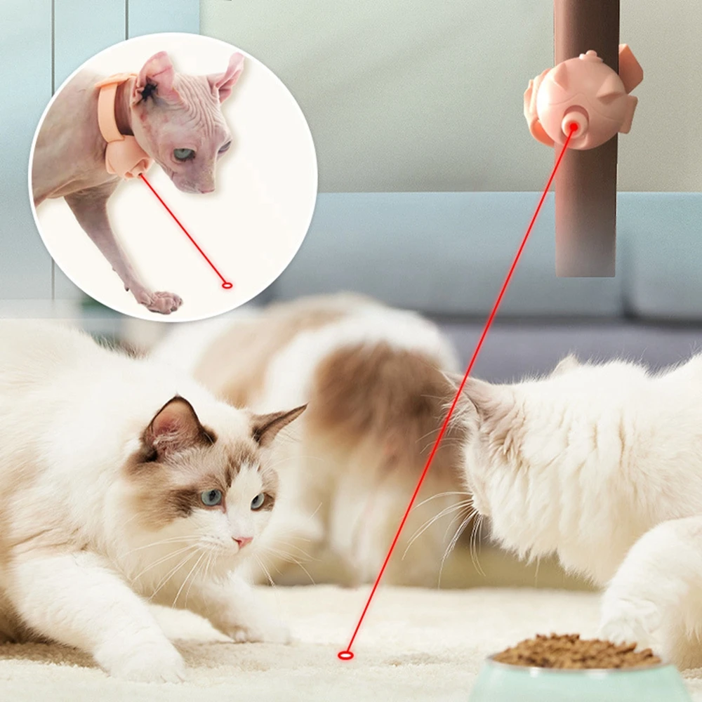 

Automatic Cat Toy Smart Laser Teasing Cat Collar Electric USB Charging Kitten Amusing Toys Interactive Training Pet Exercise Toy