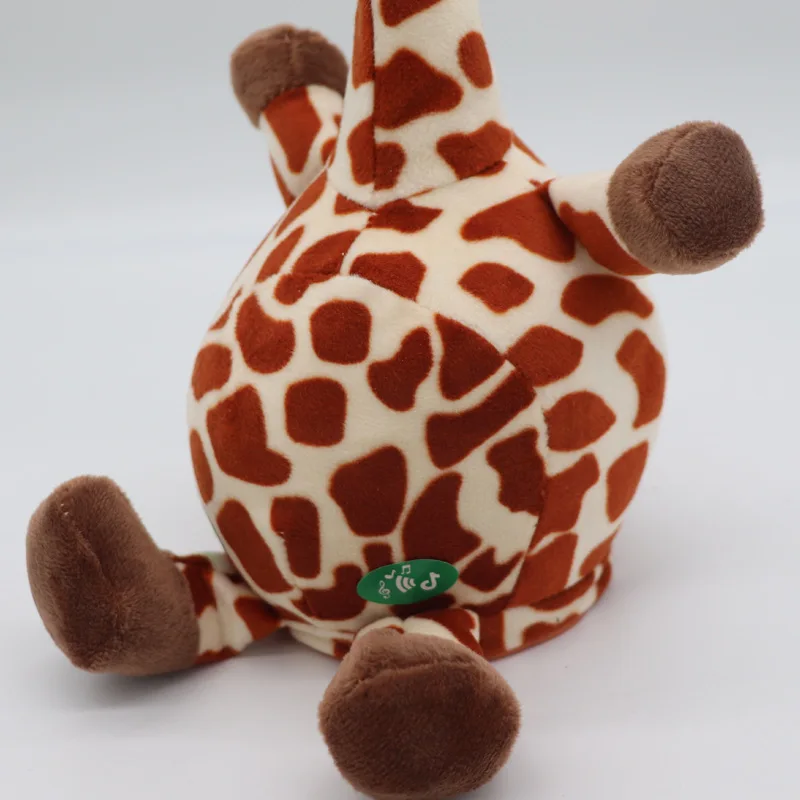 Электрическая плюшевая кукла танцор животные светящийся жираф запись звука